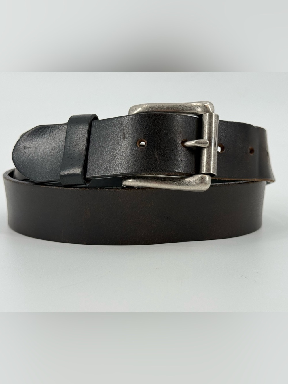 Dickies Vintage Worn Black Leather Belt 38